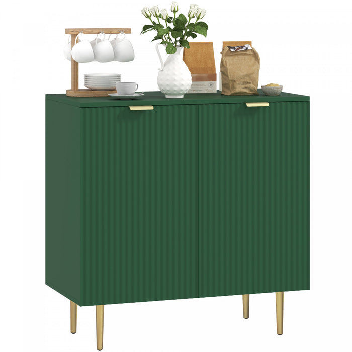 HOMCOM Buffet avec etageres reglables, Vert