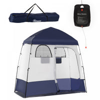 Outsunny Tente De Douche Avec Sac De Douche, Sol, Sac De Transport, Bleu
