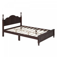 Jessie Lit a plateforme de style retro avec support a lattes en bois, taille double, noyer