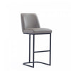 Tabouret de bar moderne en metal et tissu Serena, coloris taupe