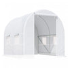 Outsunny 8.2x6.6x6.6pi Tunnel De Plain-pied Serre De Jardin Portable Plante De Plus En Plus Chaude Maison Avec Porte Et Fenetre De Ventilation Blanc