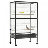Pawhut Cage A Oiseaux 30 X 20,5 X 54 Pouces Perroquet Macaw Finch Cockatoo Flight Cage Avec Roues No