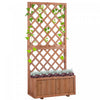 Outsunny Lit De Jardin Sureleve En Bois Avec Treillis Et Trous De Drainage, Boite De Plantation Autoportante D'exterieur De 59 Po Pour Plantes De Vigne Grimpantes Et Fleurs