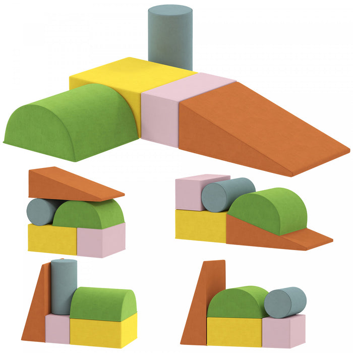 Qaba Jouets D'escalade Pour Tout-petits, Blocs D'escalade En Mousse Souple