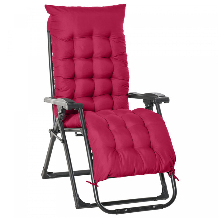 Chaise Inclinable A Gravite Zero Outsunny Avec Dossier Reglable, Rouge Vin