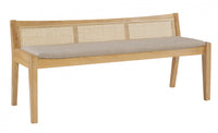 Banc Bauer en tissu et en cannage - naturel
