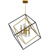 Luminaire suspendu Kappa de Dainolite avec fini bronze rétro et noir mat, et 8 ampoules