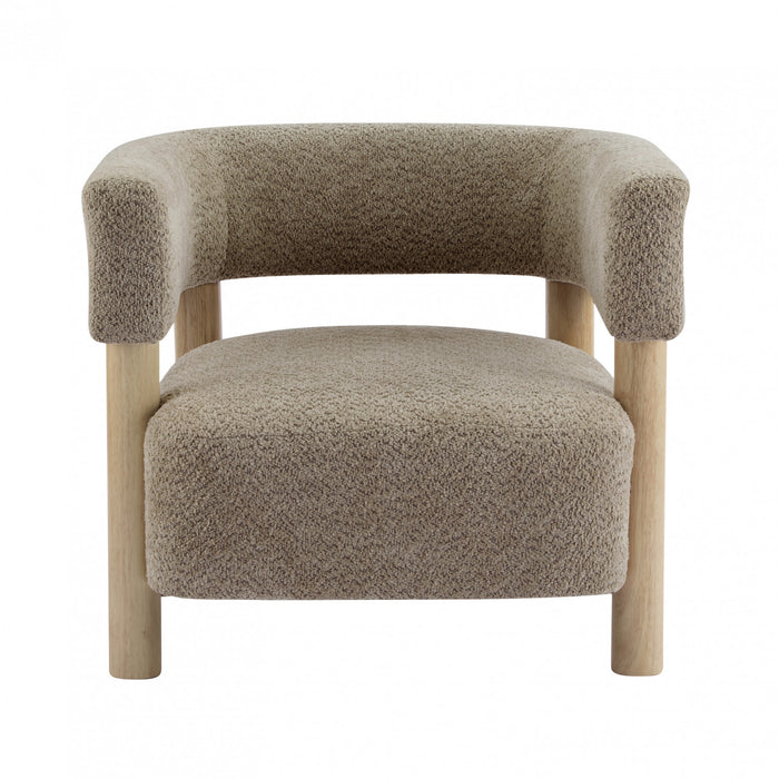 Evelyn Fauteuil d’appoint avec assise confortable et revetement en boucle, camel clair