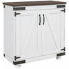 HOMCOM Armoire de rangement, buffet avec porte de grange, etagere reglable