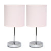 Ensemble de 2 mini lampes de table de base de Simple Designs chromées - blanc