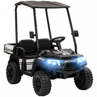 Qaba Voiture Electrique 2 Places Pour Enfants, Voiture Electrique Alimentee Par Batterie 24v Avec Te