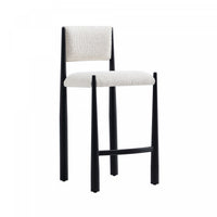  Tabouret de comptoir en metal boucle creme style mid-century modern Lennor
