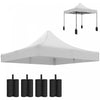 Outsunny Auvent De Remplacement Avec Sacs De Poids, 10' X 10', Blanc