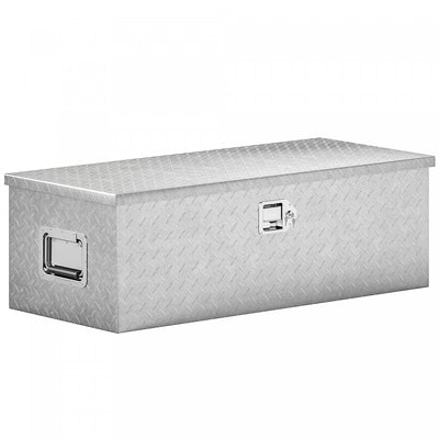 HOMCOM 30 Inch Truck Bed Tool Box, Heavy Duty Aluminum Trailer Tongue Box