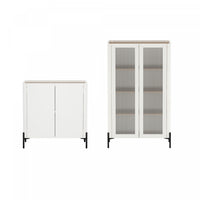 Armoires de rangement modernes Abbey 2 pieces en erable et blanc casse