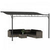 Pergola Murale Outsunny 350 cm x 250 cm, Gris Fonce