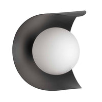 Applique murale Crescent de Dainolite avec fini noir mat et 1 ampoule