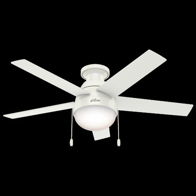 Anslee Low Profile Ceiling Fan with Light Fixture - White | Ventilateur de plafond Anslee à profil bas avec luminaire - Blanc