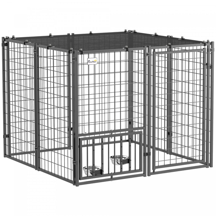 Enclos Pour Chiens Avec Gamelles Reglables Et Rotatives