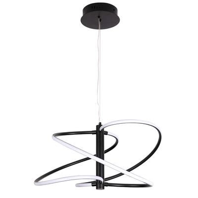 Dainolite Romy LED Pendant 36w Matte Black White Silicone Diffuser Lamp|Luminaire suspendu Romy de Dainolite en silicone blanc qui diffuse la lumière, avec fini noir mat et ampoule à DEL de 36 W