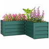 Outsunny Jardiniere Surelevee En Acier Galvanise En Forme De L, Vert