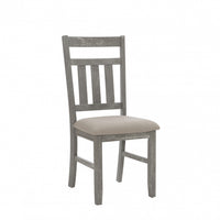 Chaise de salle à manger Turino en tissu gris vieilli - ensemble de 2