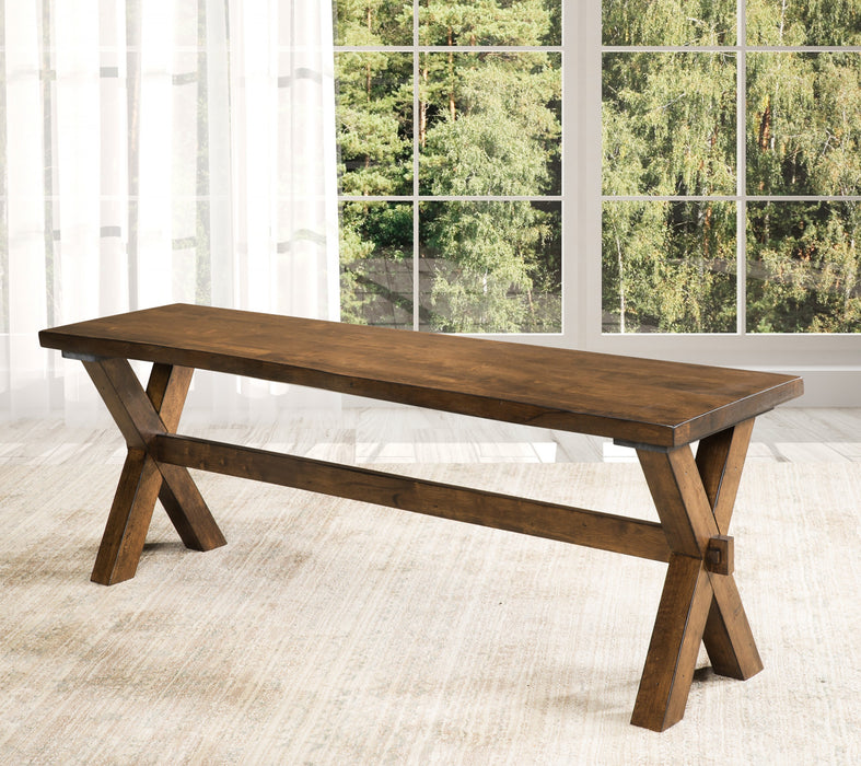 Banc De Salle A Manger Brienne Avec « Bord Naturel » En Chene Brun