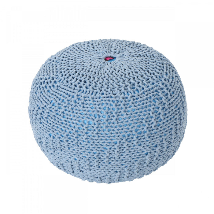 Pouf Rembourré Murphy, 100 % Coton, - Couleur Bleu Sarcelle