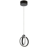 Luminaire suspendu Parson de Dainolite en silicone blanc qui diffuse la lumière, avec fini noir mat et ampoule à DEL de 14 W