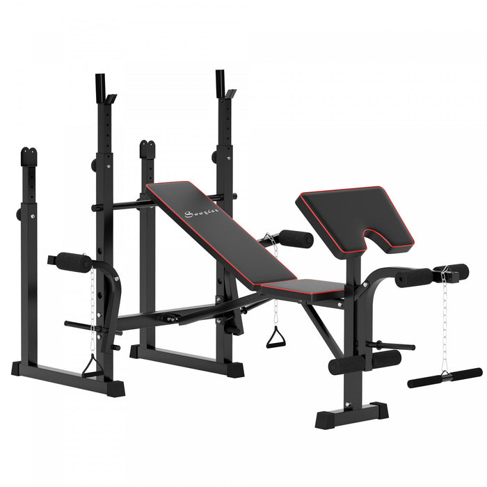 Soozier Banc De Musculation Avec 2 Supports D'halteres, Banc De Curl