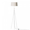 Lampe à pied élégante blanche de 66 po à pattes croisées avec abat-jour en tissu