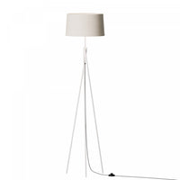Lampe à pied élégante blanche de 66 po à pattes croisées avec abat-jour en tissu