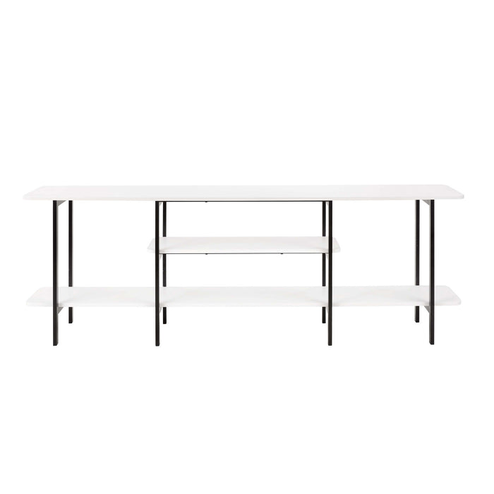 Console contemporaine moderne Celine 71\" en blanc (3 etageres)
