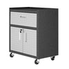 Armoire mobile Fortress de Manhattan Comfort de 31,5 po en métal texturé avec tiroir et 2 tablettes réglables pour le garage - gris