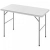 Outsunny Table de Pique-Nique avec Hauteur Reglable et Poignee 120 x 60 cm, Blanc