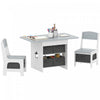 Qaba Ensemble table et chaises pour enfants 3 pieces, gris clair