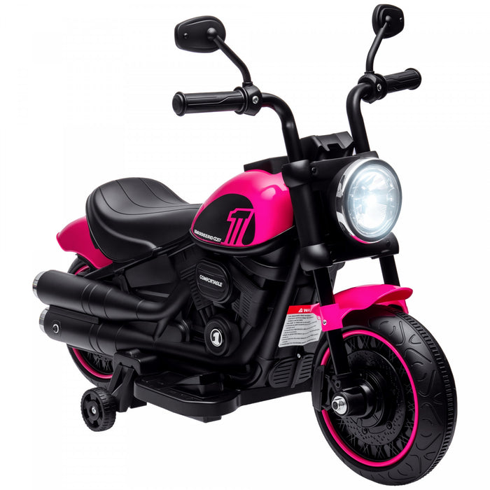 Aosom Moto Electrique Pour Enfants, 6 V, Demarrage A Un Seul Bouton, Rose