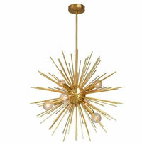 Luminaire suspendu Vega de Dainolite avec fini laiton vieilli et bronze rétro, et 8 ampoules