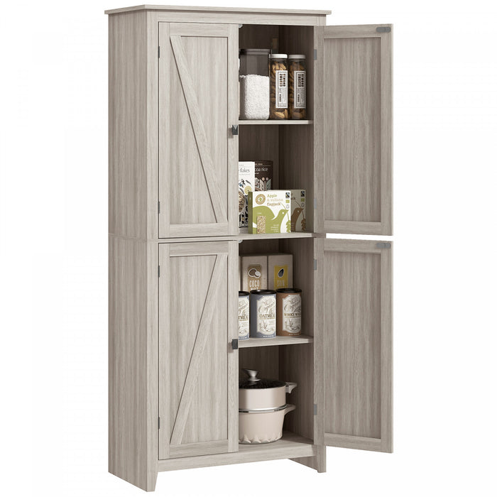 HOMCOM Garde-manger de cuisine autoportant 72 po, armoire buffet, gris