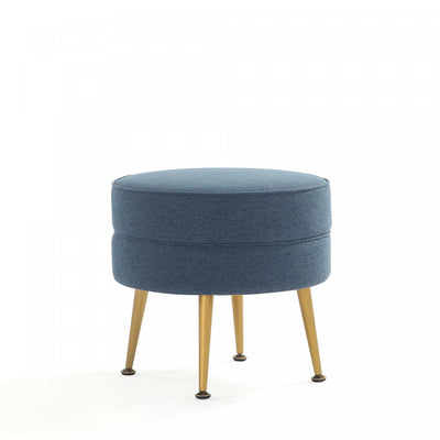 Bailey Mid-Century Modern Upholstered Accent Ottoman in Blue | Bailey Pouf d’Appoint Rembourre Style Mid-Century Moderne en Bleu
