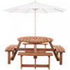 Ensemble De Salle A Manger En Bois Outsunny Pour Patio, Ensemble De Table Et Bancs, Brun