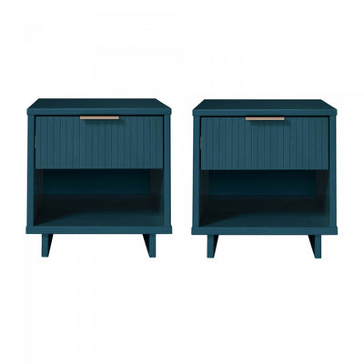 Granville Modern 18" Nightstand in Midnight Blue (1-Drawer) - Set of 2 | Table de nuit Granville Modern 18" en bleu minuit (1 tiroir) - Lot de 2
