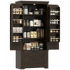 HOMCOM Armoire garde-manger de cuisine 64\" avec portes et tiroirs, Brun