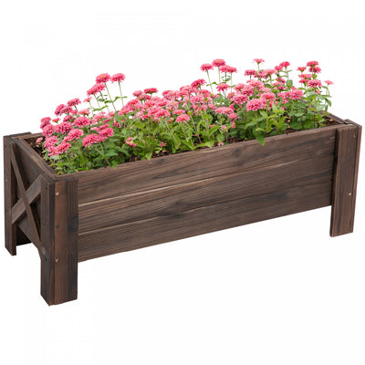Outsunny 3.3 X 1.2 X 1.2 Ft Garden Raised Bed Planter Grow Containers For Outdoor Patio Plant Flower|Outsunny Jardiniere Surelevee De 3,3 X 1,2 X 1,2 Jardiniere Surelevee Pour Plantes De Patio Exterieu