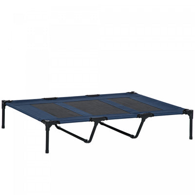 Pawhut D04-069db 48" X 36" X 9" Elevated Pet Bed Raised Dog Cot With Carrying Bag, Dark Blue|Pawhut D04-069db 48" X 36" X 9" Lit Sureleve Pour Chien Avec Sac De Transport, Bleu Fonce X 9" Lit S
