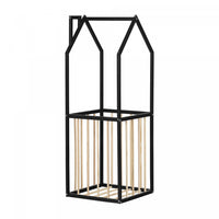 Meuble de rangement Ohana en forme de maison - noir et naturel
