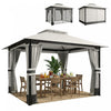 Outsunny 10' x 12' Patio Gazebo, double toit, abri d'exterieur