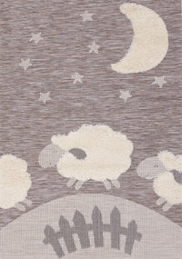 Carpette à motif de mouton pour enfants - 5 pi 3 po x 7 pi 7 po