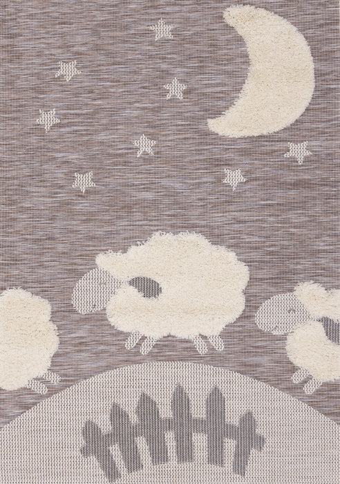 Carpette à motif de mouton pour enfants - 5 pi 3 po x 7 pi 7 po