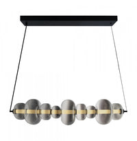  Luminaire D’ilot A Del Integrees Astra, Noir Avec Verre Ombre Fume